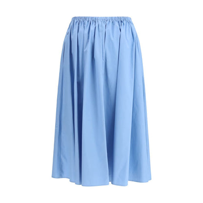 Marni Blue Cotton Midi Skirt