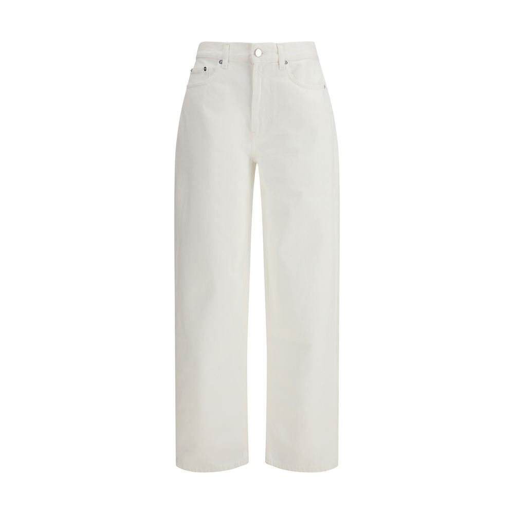 Loulou De Saison Beige Cotton Straight-Leg Jeans
