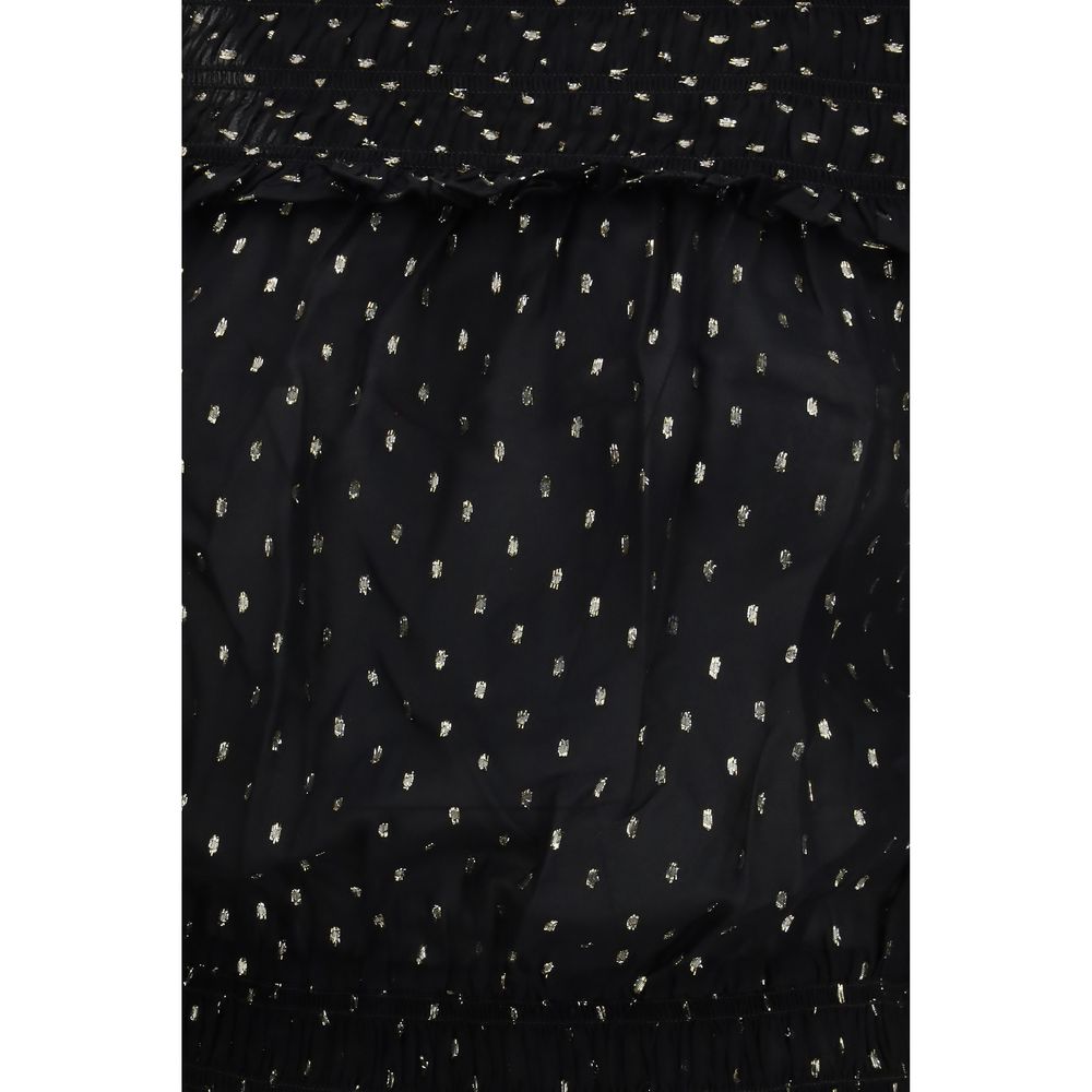 Self-Portrait Black Viscose Top