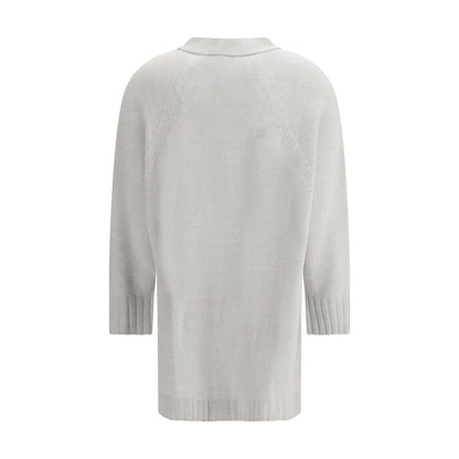 Fabiana Filippi Gray Fleece Wool Cardigan