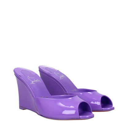 Christian Louboutin Purple Leather Wedge Sandals