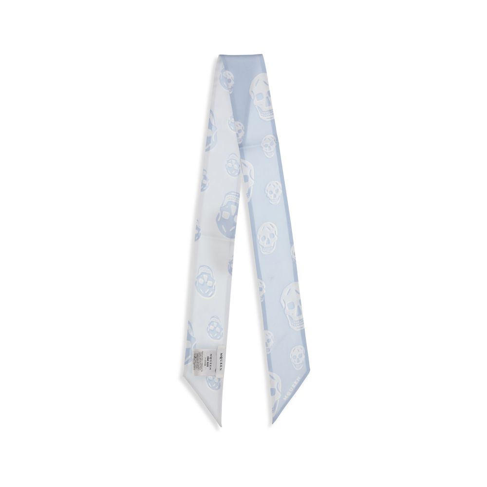 Alexander McQueen Blue Silk Scarf