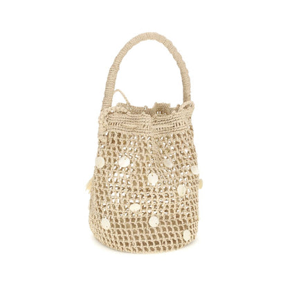 Alanui Beige Raffia Backet Bag