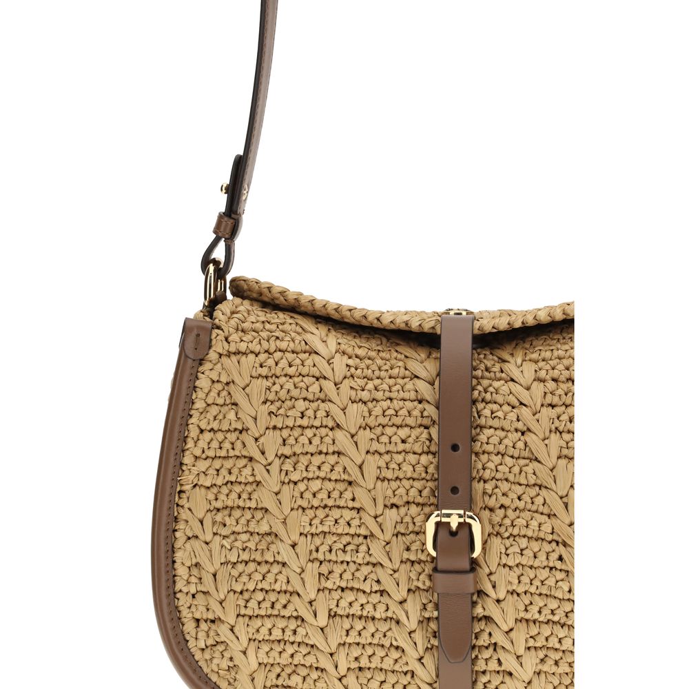 Etro Beige Raffia Shoulder Bag