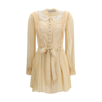 Self-Portrait Beige Viscose Casual Dress