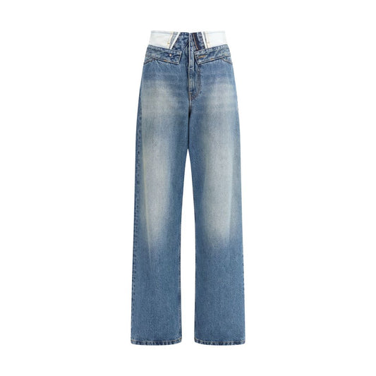 MM6 Blue Cotton Straight-Leg Jeans