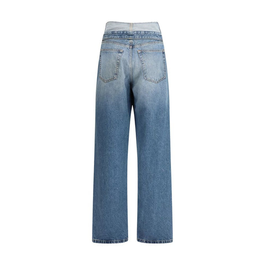 MM6 Blue Cotton Straight-Leg Jeans