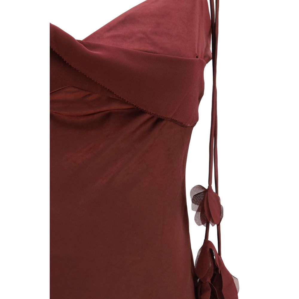 Self-Portrait Bordeaux Polyester Casual Dress