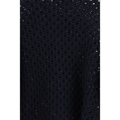 Fabiana Filippi Black Fleece Wool Sweatshirt