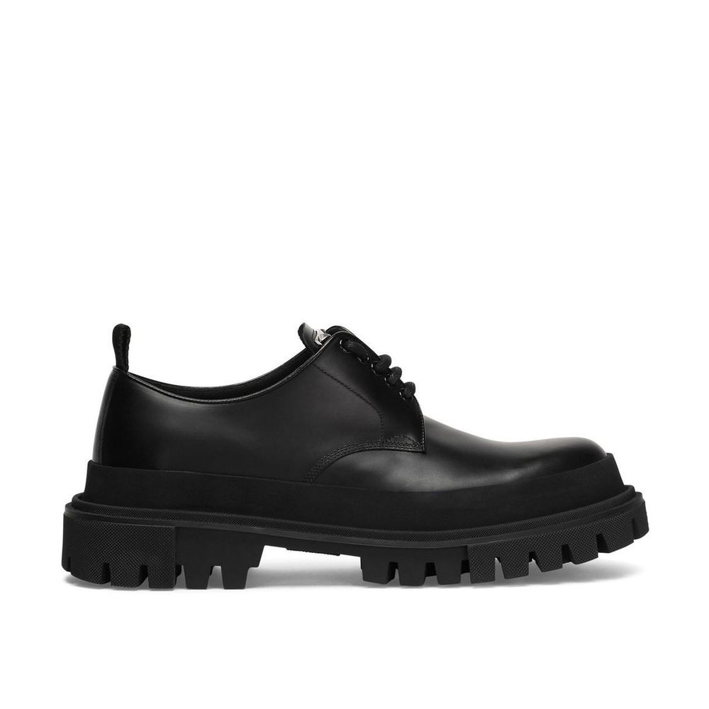 Dolce & Gabbana Black Calfskin Oxfords And Derbies