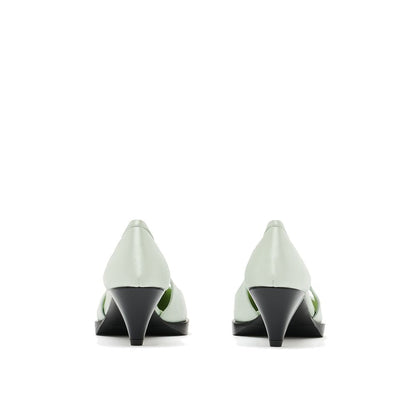 Prada Bicolor Silk Mid Heel Pumps