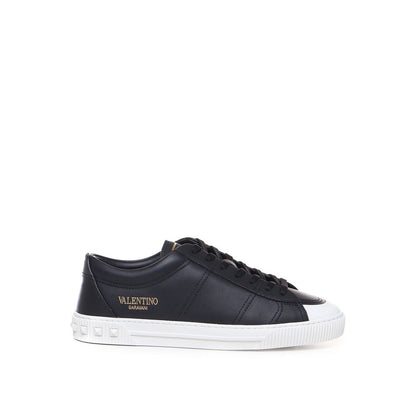 Valentino Garavani Black Calfskin Low Top Sneakers