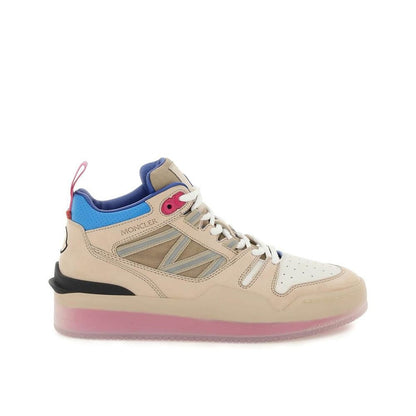 Moncler Beige Leather Athletic Sneakers