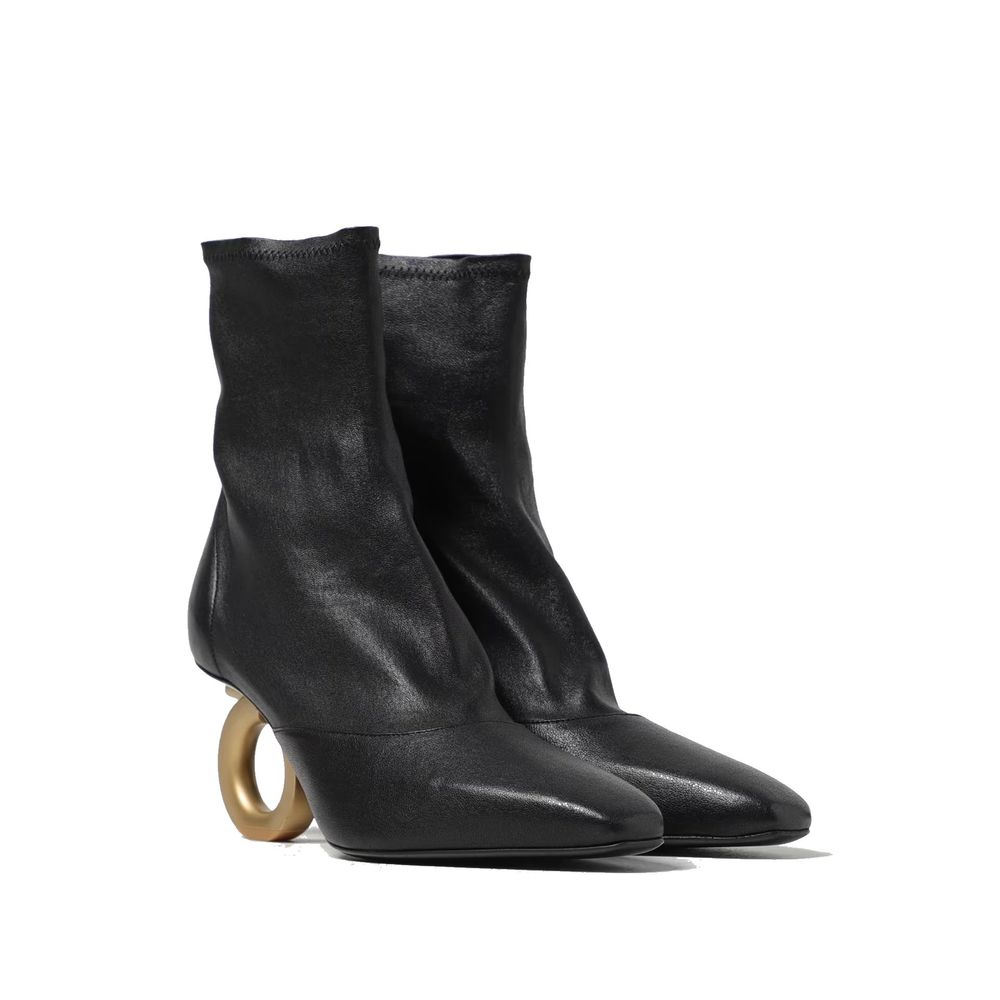 Salvatore Ferragamo Black Lamb Leather Ankle Boots