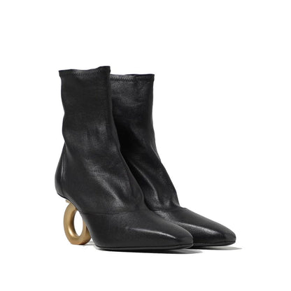 Salvatore Ferragamo Black Lamb Leather Ankle Boots