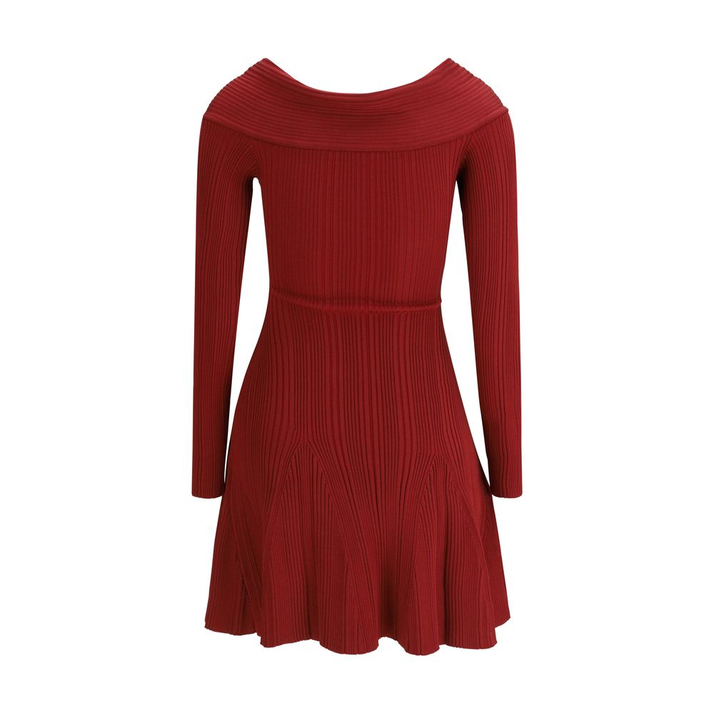 Self-Portrait Bordeaux Viscose Casual Dress