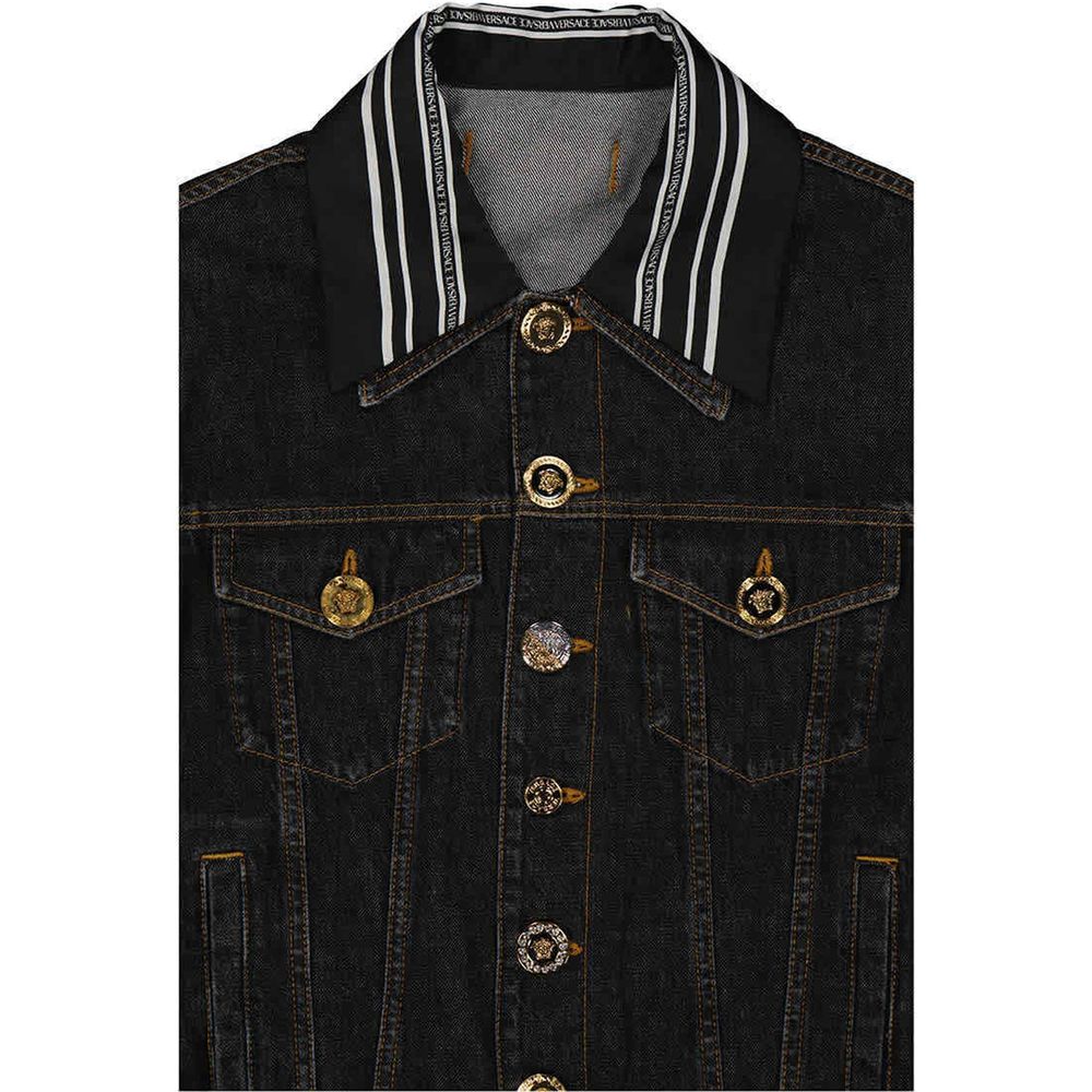 Versace Black Cotton Denim Jacket