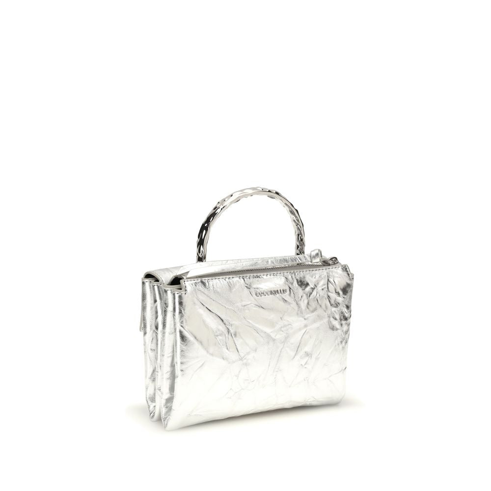 Coccinelle Silver Calf Leather Bos Taurus Handbag