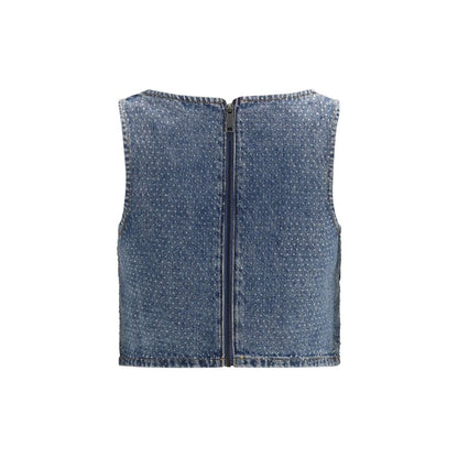 Self-Portrait Blue Cotton Top