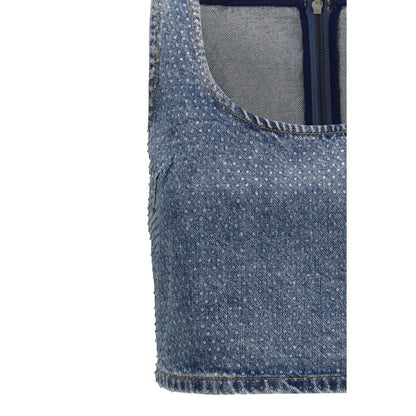 Self-Portrait Blue Cotton Top