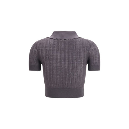 Self-Portrait Gray Wool Top
