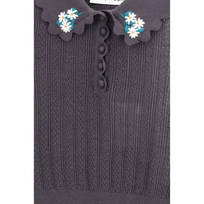 Self-Portrait Gray Wool Top