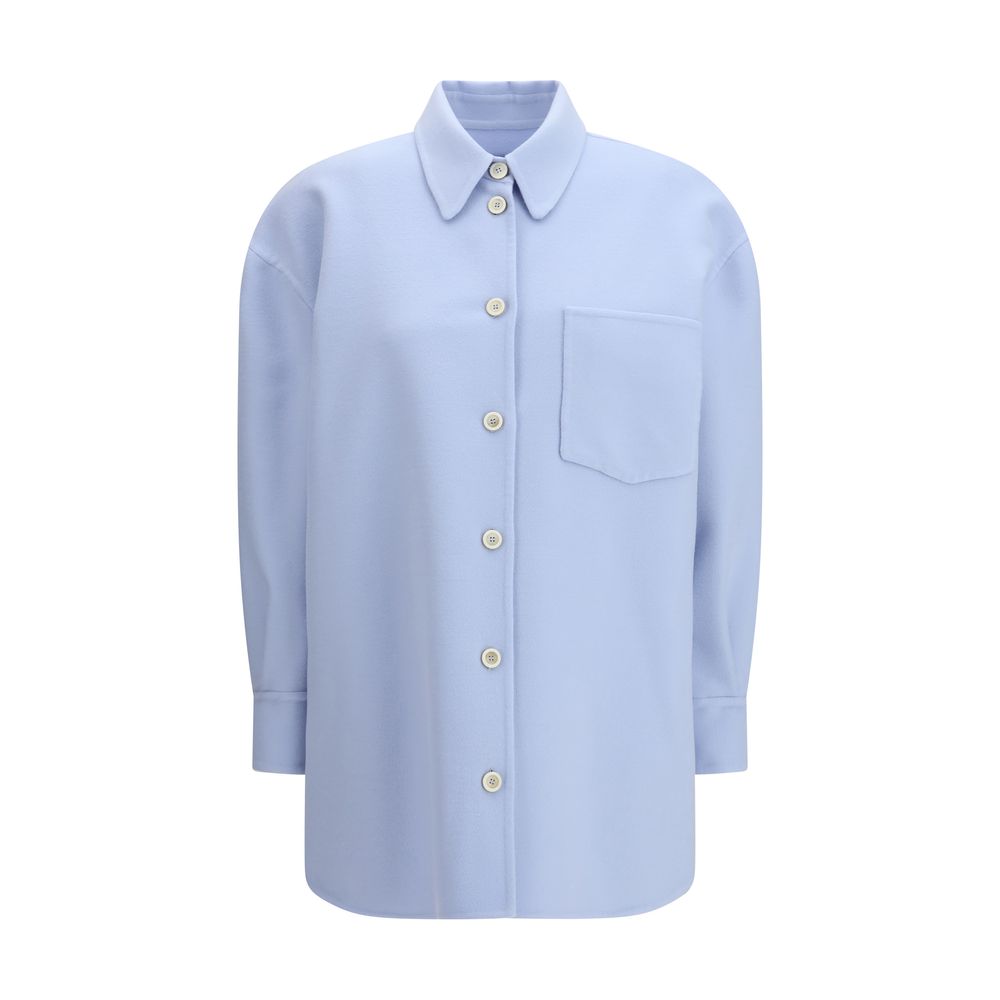Fabiana Filippi Blue Fleece Wool Shirt