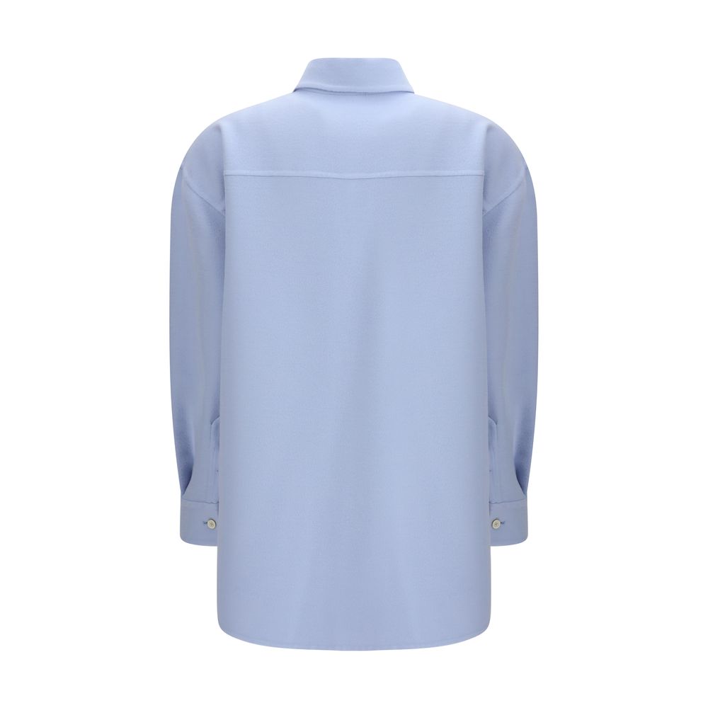 Fabiana Filippi Blue Fleece Wool Shirt