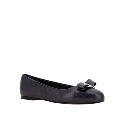 Salvatore Ferragamo Black Calfskin Ballet Flats