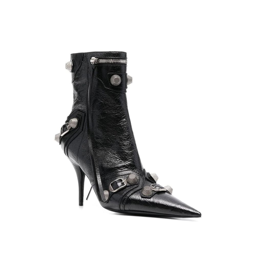 Balenciaga Black Lamb Leather Lace-Up Boots