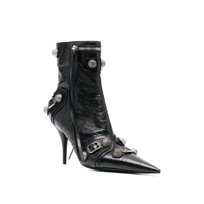 Balenciaga Black Lamb Leather Lace-Up Boots
