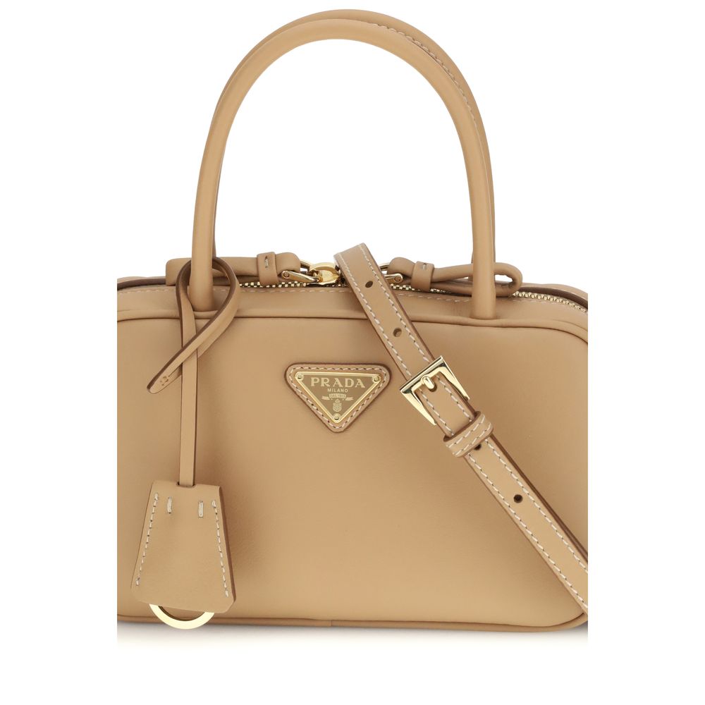 Prada Beige Calf Leather Bos Taurus Handbag