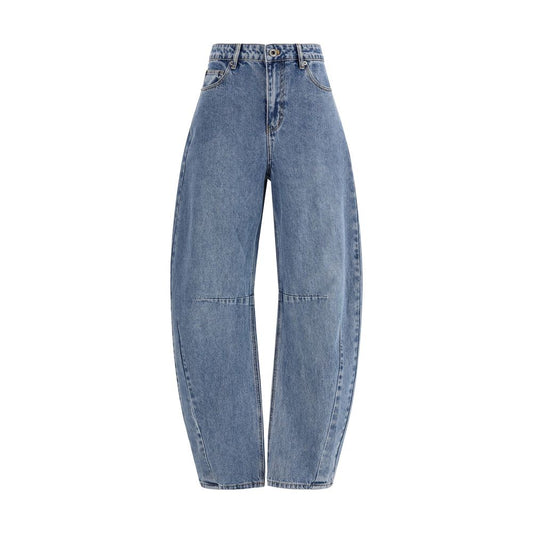 Self-Portrait Blue Cotton Relaxed Fit Jeans