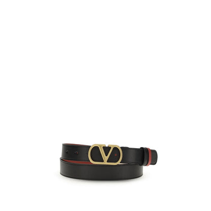 Valentino Garavani Black Calf Leather Bos Taurus Regular Belt