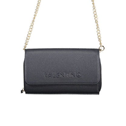 Mario Valentino Blue Polyurethane Women Wallet with Chain