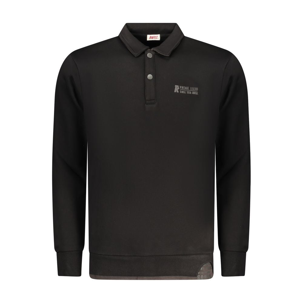 Rifle Nero Cotton Men Polo Shirt