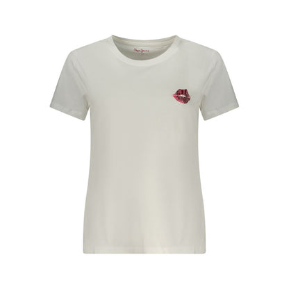 Pepe Jeans White Cotton Women T-Shirt