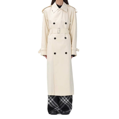 Burberry White Cotton Coat