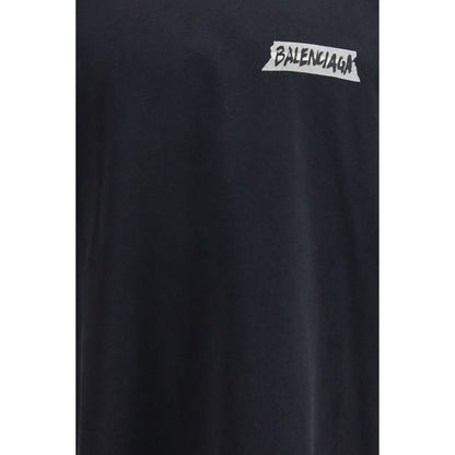 Balenciaga Black Cotton T-Shirt
