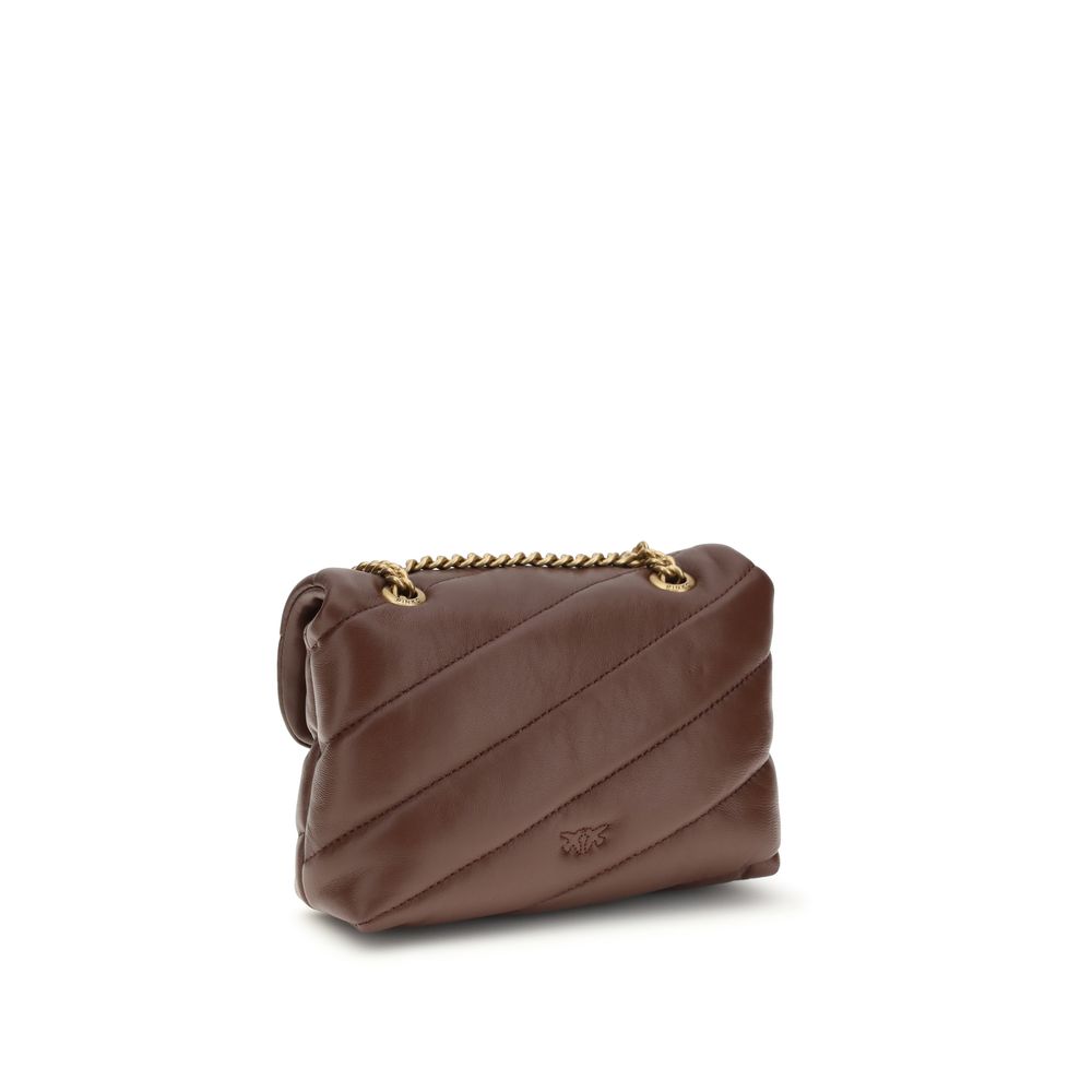 PINKO Brown Calf Leather Bos Taurus Shoulder Bag