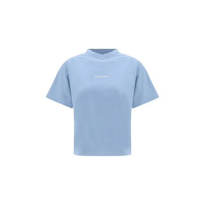 Balenciaga Blue Cotton T-Shirt