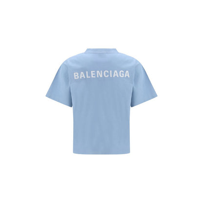 Balenciaga Blue Cotton T-Shirt