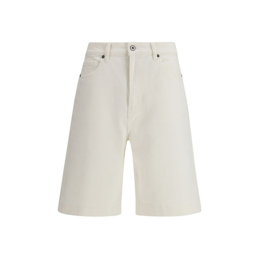 P.A.R.O.S.H. White Cotton Bermuda Shorts