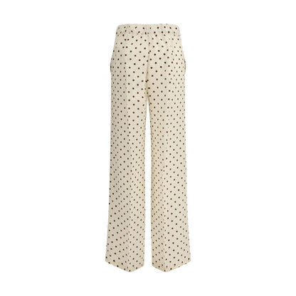 P.A.R.O.S.H. Beige Silk Casual Pants