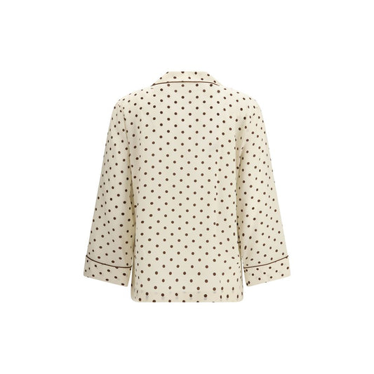 P.A.R.O.S.H. Beige Silk Pattern Shirt