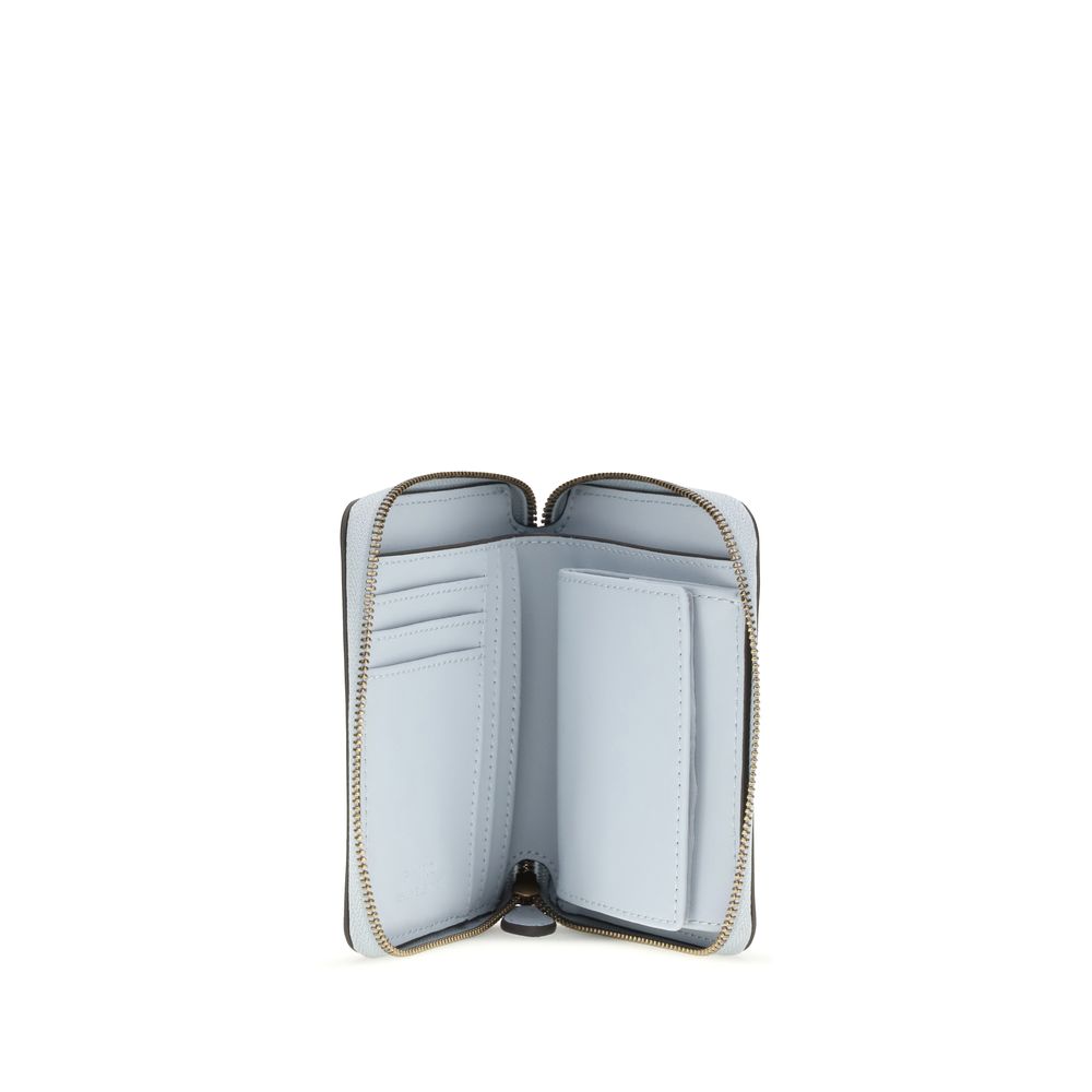 PINKO Blue Calf Leather Bos Taurus Wallet