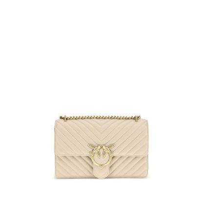 PINKO Beige Calf Leather Bos Taurus Shoulder Bag