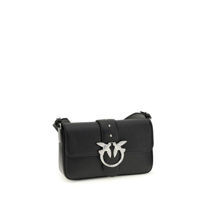 PINKO Black Calf Leather Bos Taurus Shoulder Bag