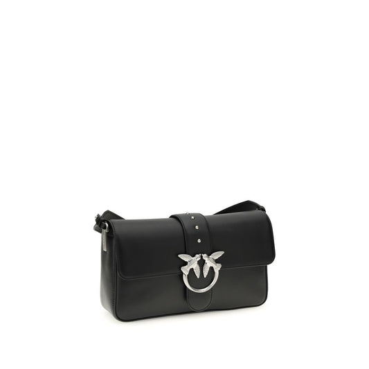 PINKO Black Leather Shoulder Bag