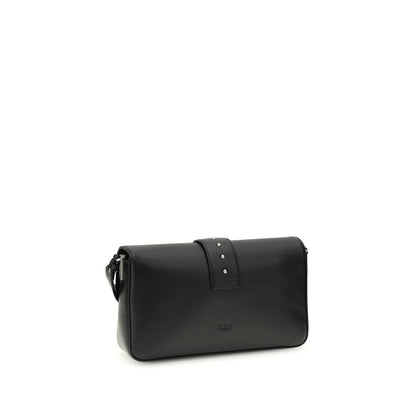 PINKO Black Leather Shoulder Bag